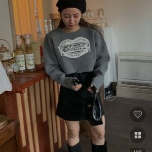 Charcoal Heart Design Sweater